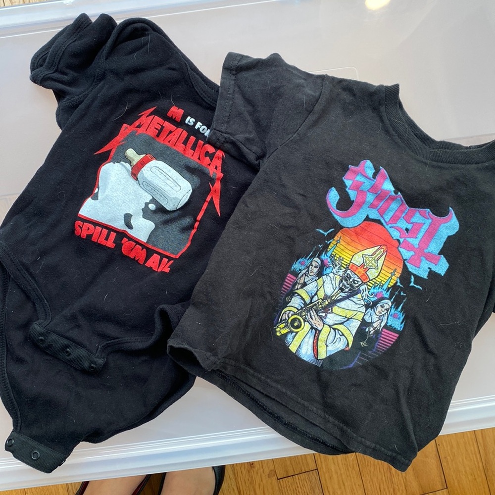 Baby Metal Band T-Shirt and Onesie Ghost and Metallica size 18 Month - 2T